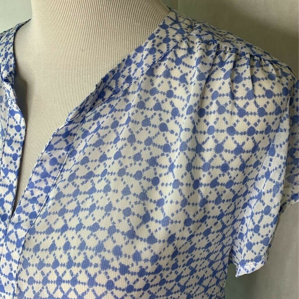 Collective Concepts Blouse Blue Gray Geometric XL - Picture 2 of 7